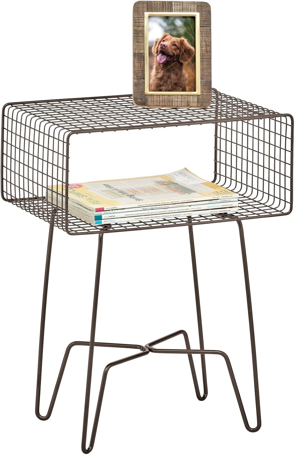 Chrome 2-Tier Metal Side Table with Storage Shelf U213652