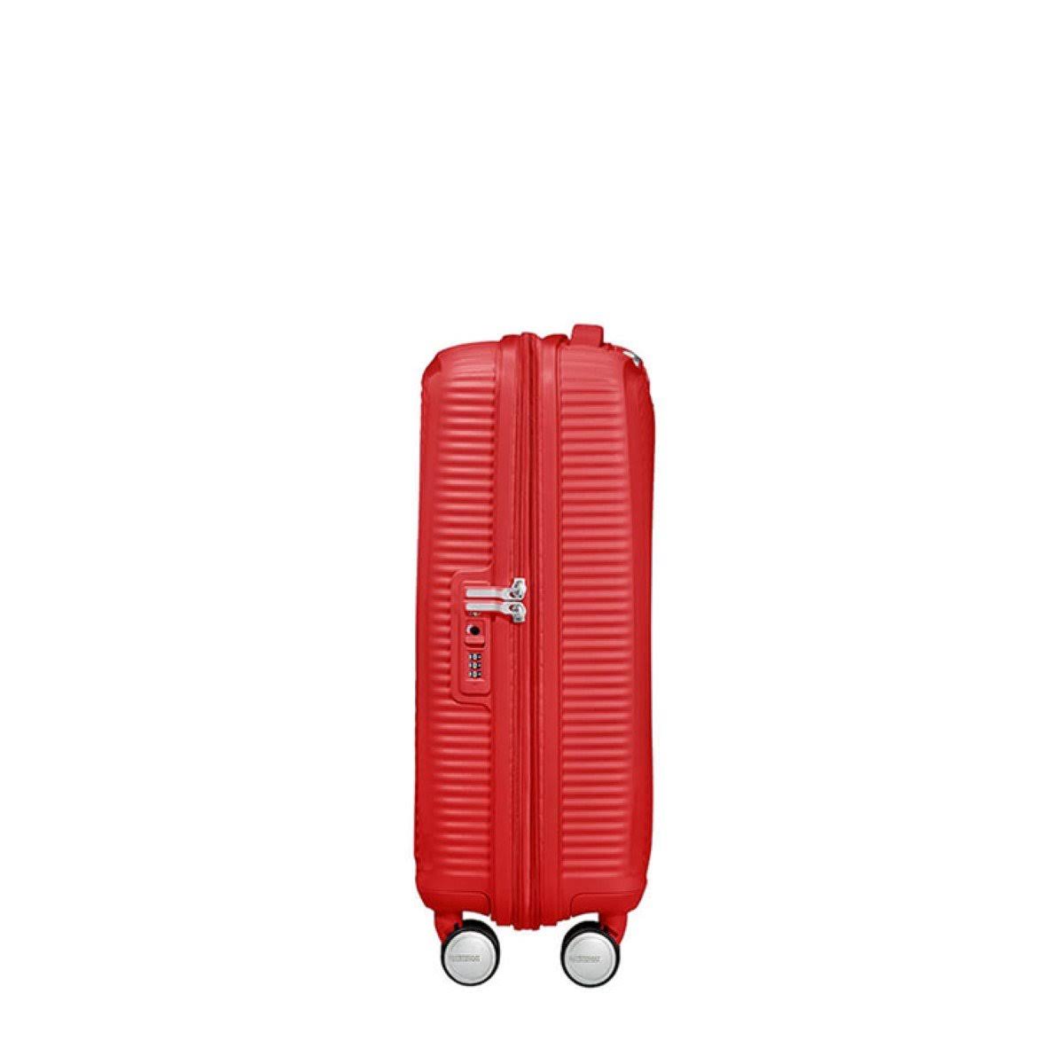 Coral Red Expandable Four-Wheel Cabin Suitcase 55cm F232