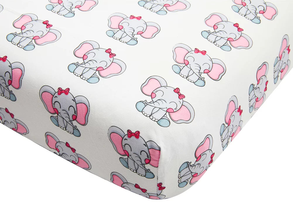 4 Pack Pink Fitted Crib Sheet Set R8716