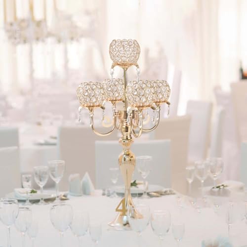 Black Metal Crystal Tea Light Candle Holders Set G81907