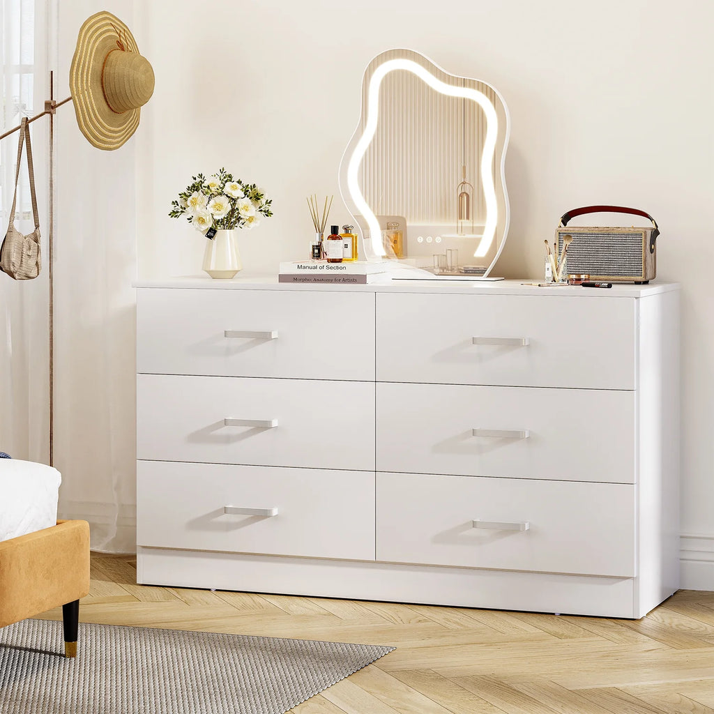 Black 6 Drawer Wood Double Dresser G761296