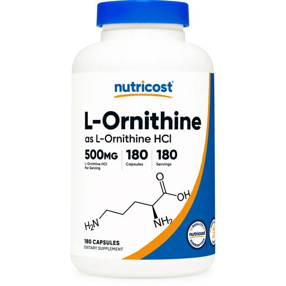 L-Ornithine 500mg 180 Capsules Gluten Free Supplement H4414