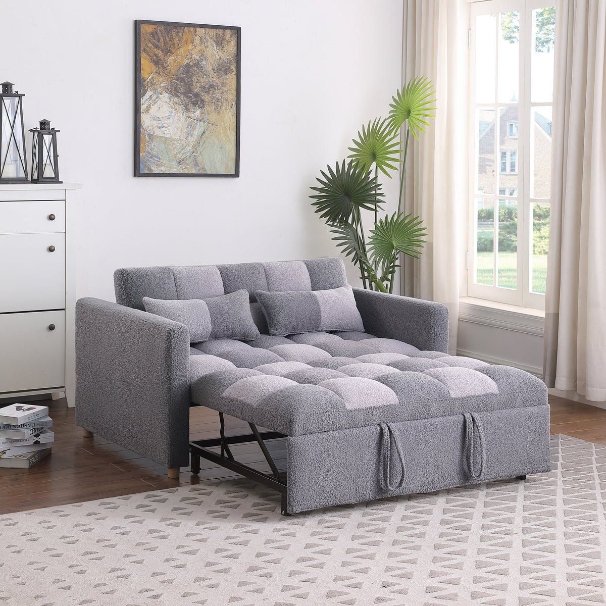 Gray Convertible Sofa Bed Couch K32134