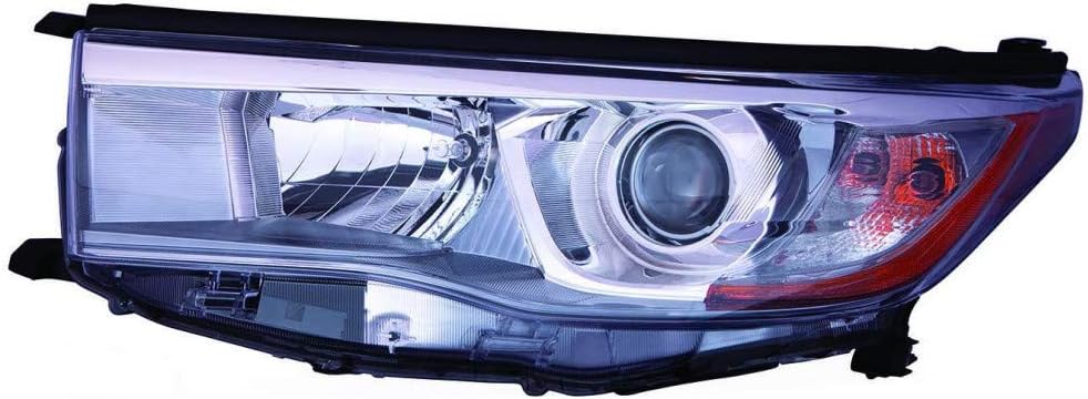 Headlight Assembly Pair for Toyota Highlander 2014 2015 2016 Hybrid Smoked Chrome Accent C636823