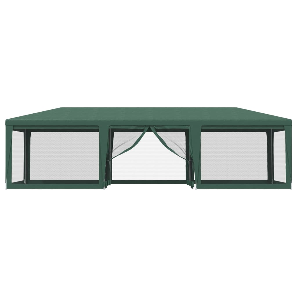 Party Tent with 8 Mesh Sidewalls Green 29.5'x13.1' HDPE W5251