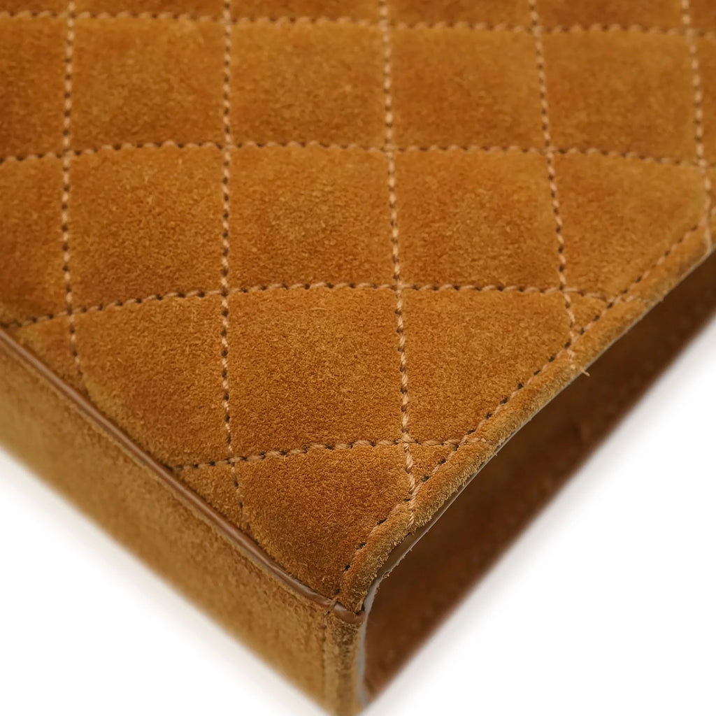 Brown Suede Quilted Chain Bag L452108