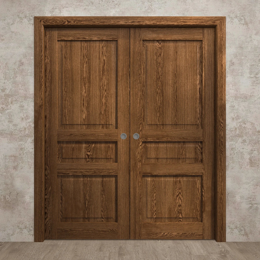 Sliding French Double Pocket Doors 36 x 80 inches Solid Wood Interior Doors F975