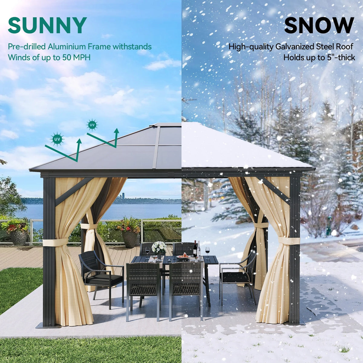 12 Ft. W X 10 Ft. D Outdoor Patio Gazebo G75731