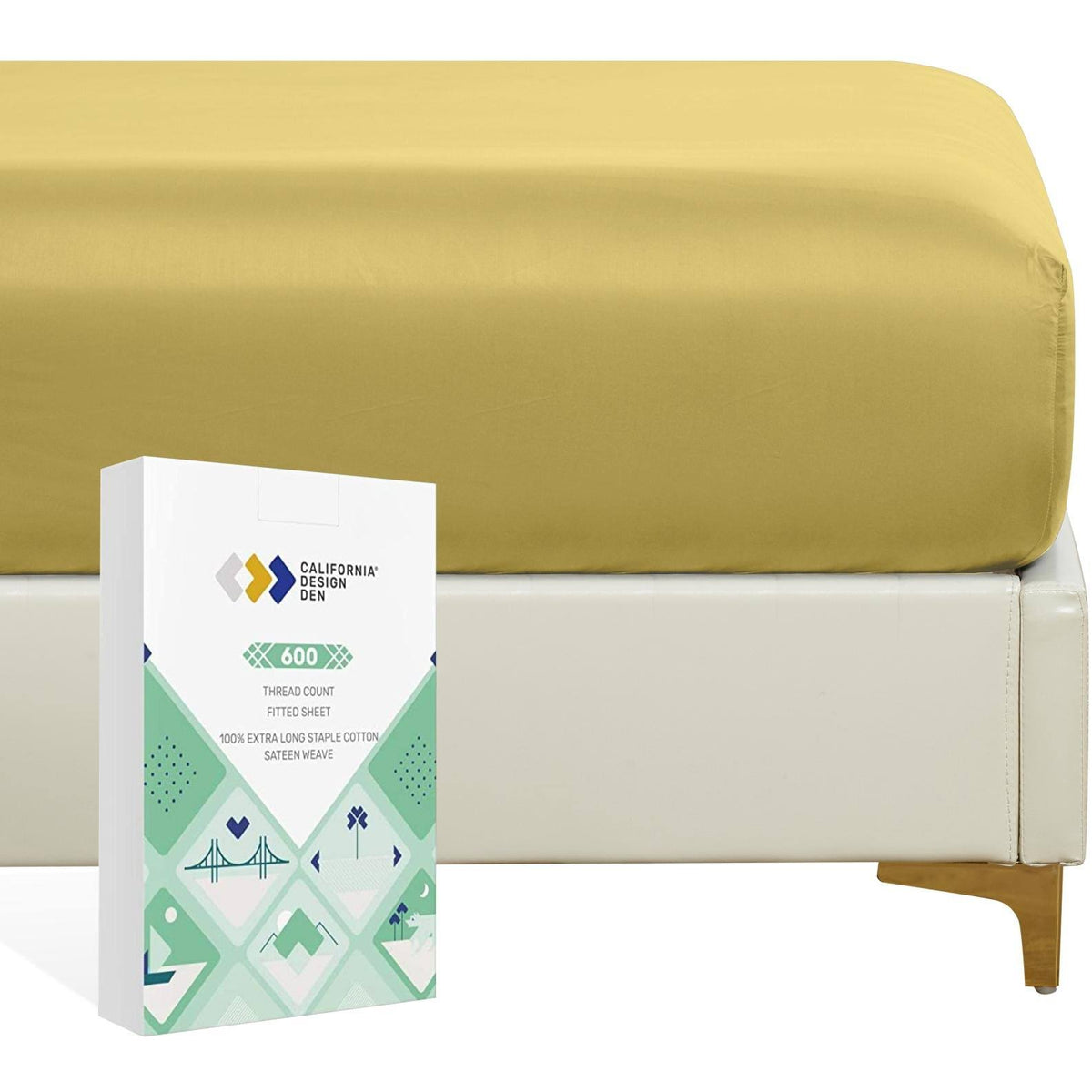 Queen Fitted Sheet, 100% Cotton Sateen T35955